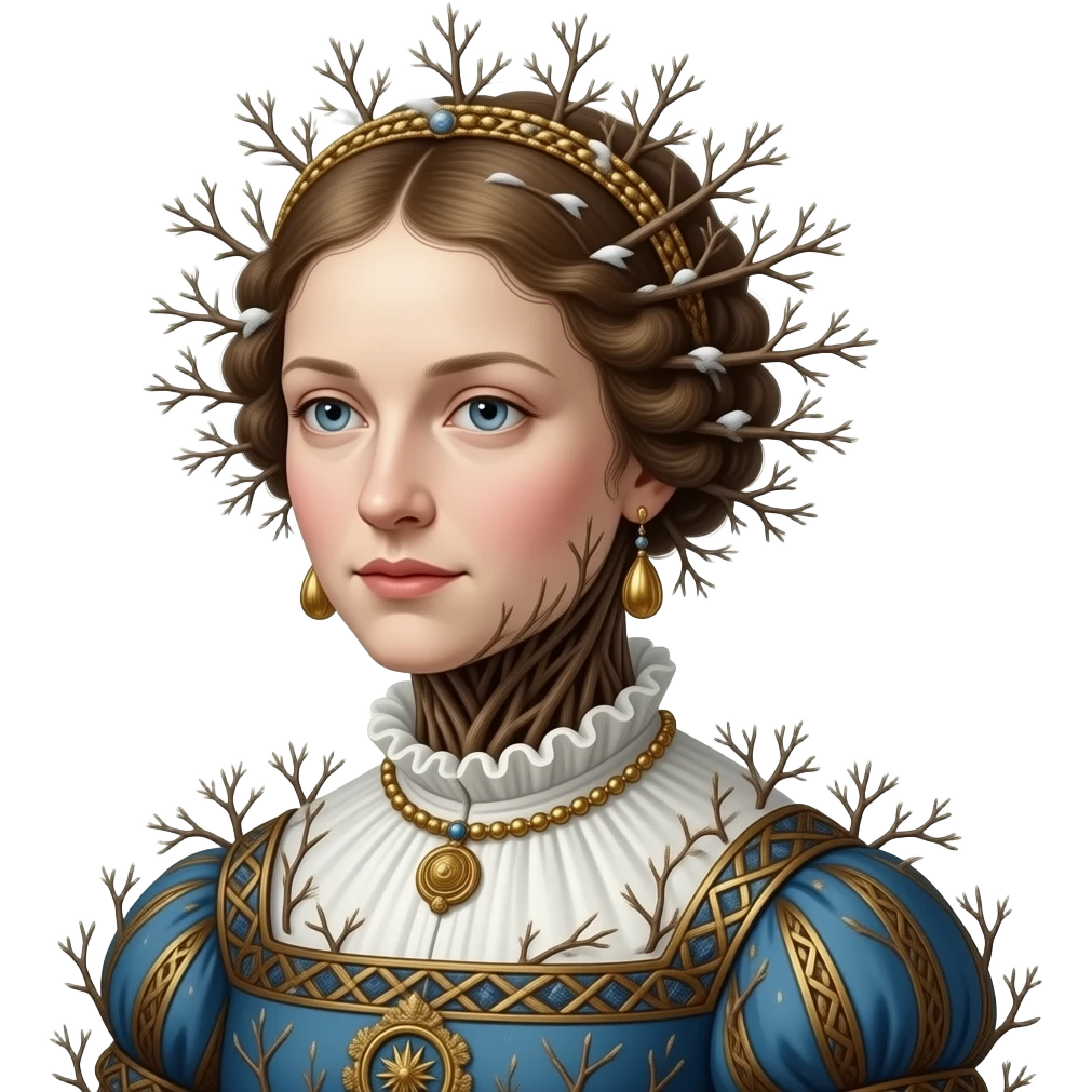 Giuseppe Arcimboldo twigs medieval Winter Woman emoji