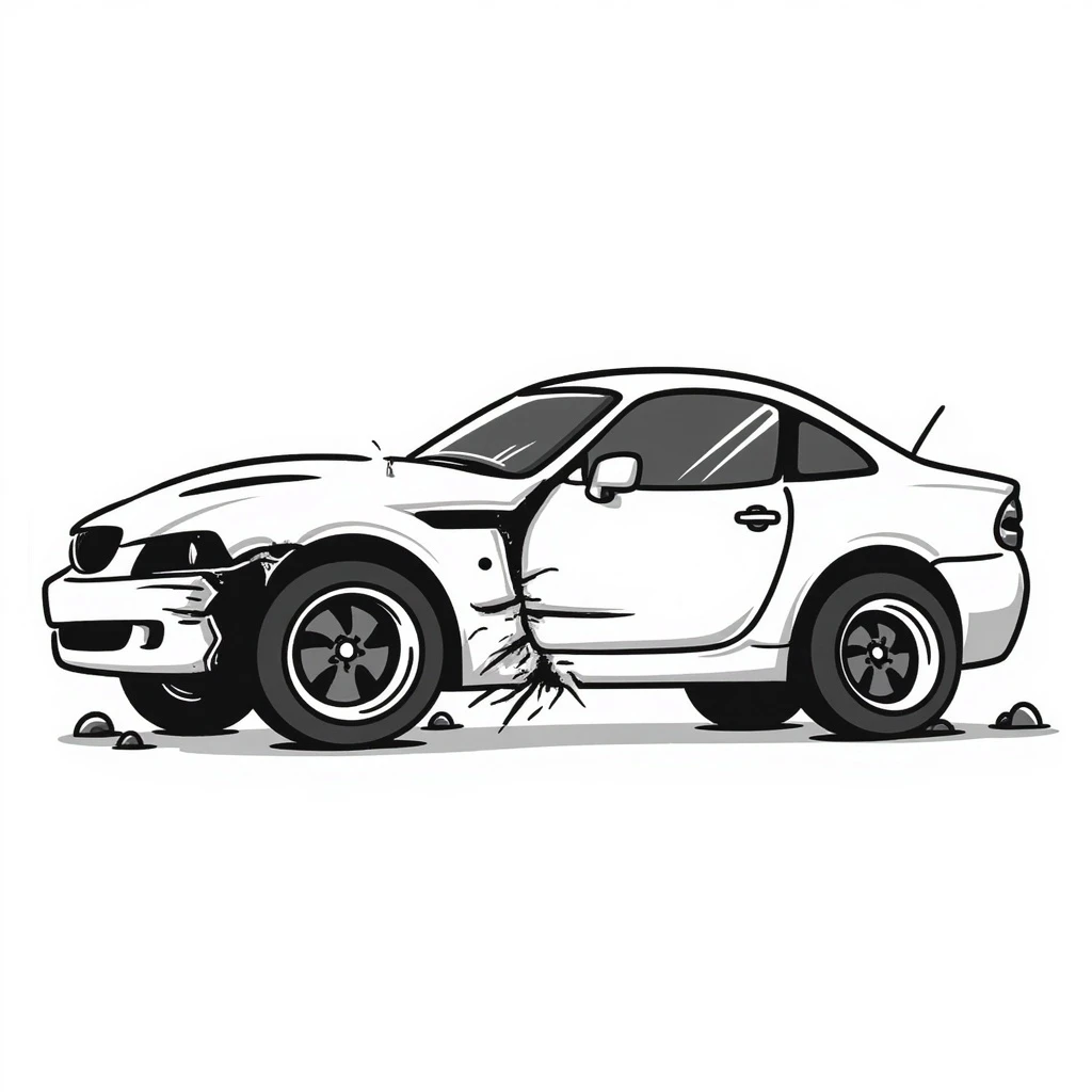 A crashed sports car emoji
