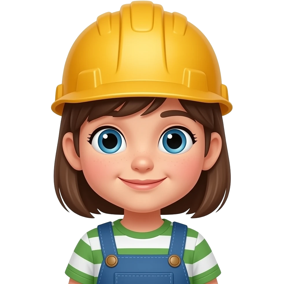 green female Construction Kid front facing emoji