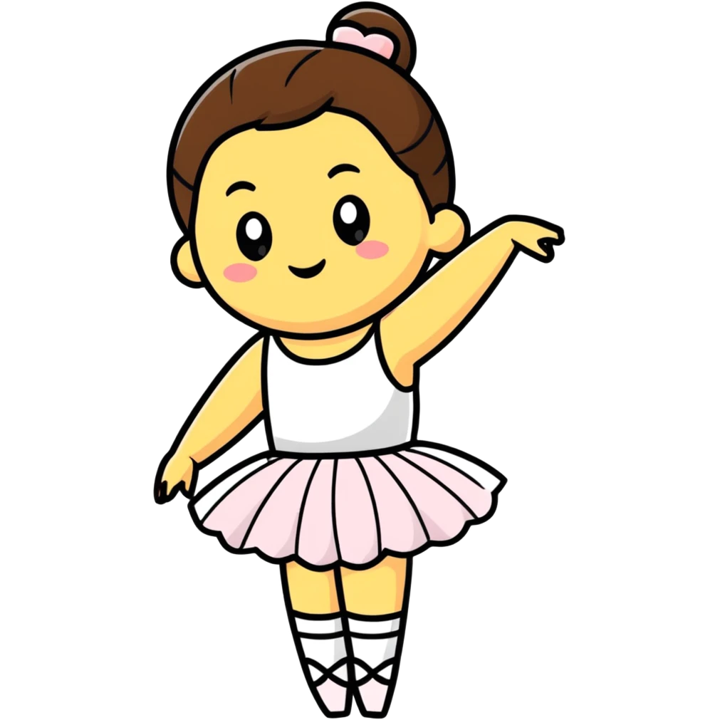 ballerina with a poop emoji head in back attitude pose emoji