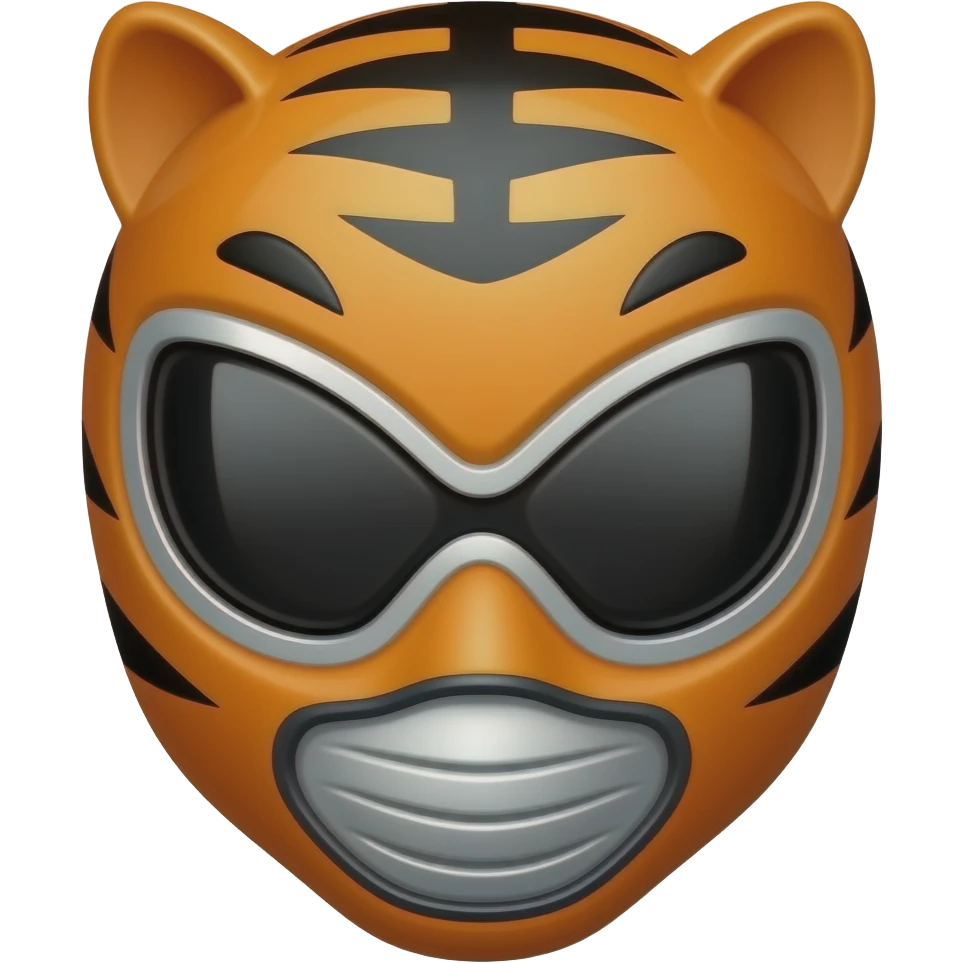 Orange tiger power ranger helmet emoji