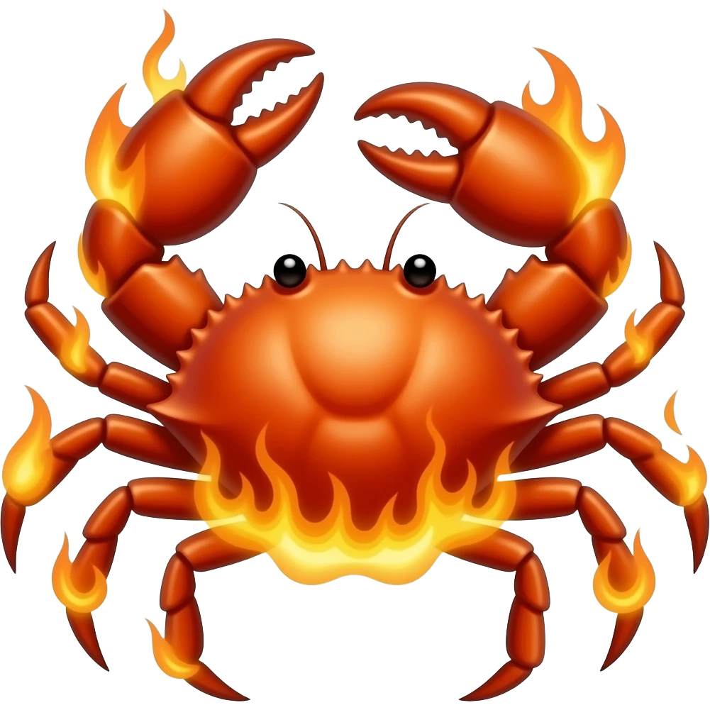 Crab fire emoji