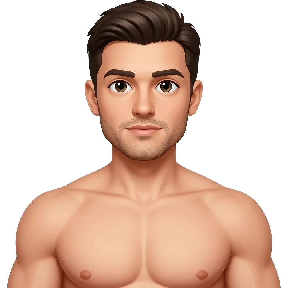 Muskulöser männliche Körper im Focus emoji
