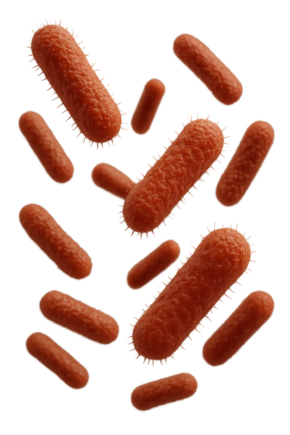 batteri intestinali anatomici realistici rossi fluttuano in aria, iperrealistico 4k emoji