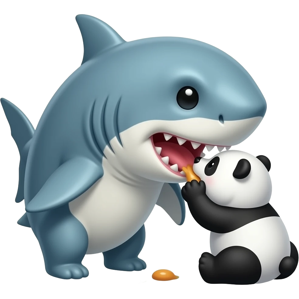 Shark eatinga a panda emoji