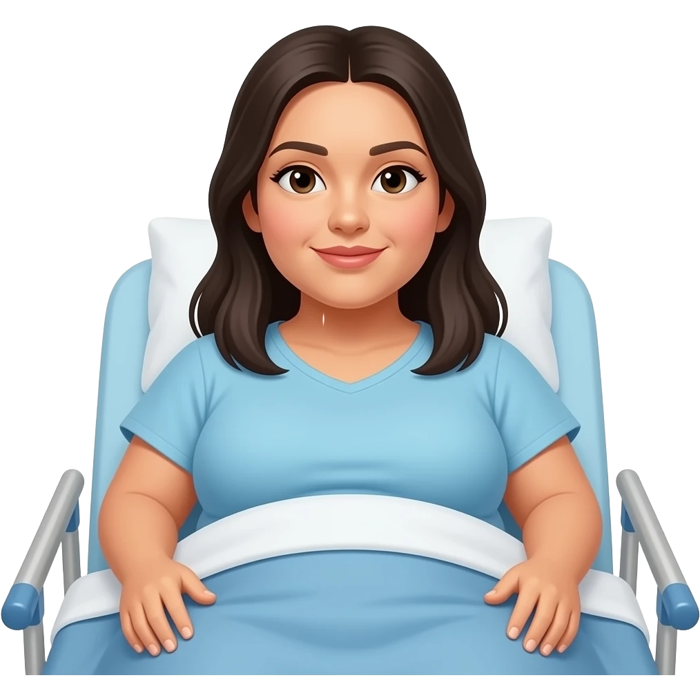 young fat latin  woman on a stretcher emoji