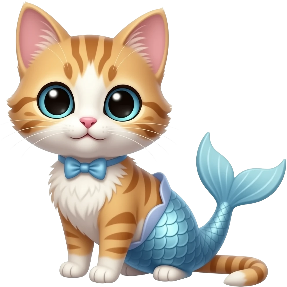 Mermaid kitten emoji
