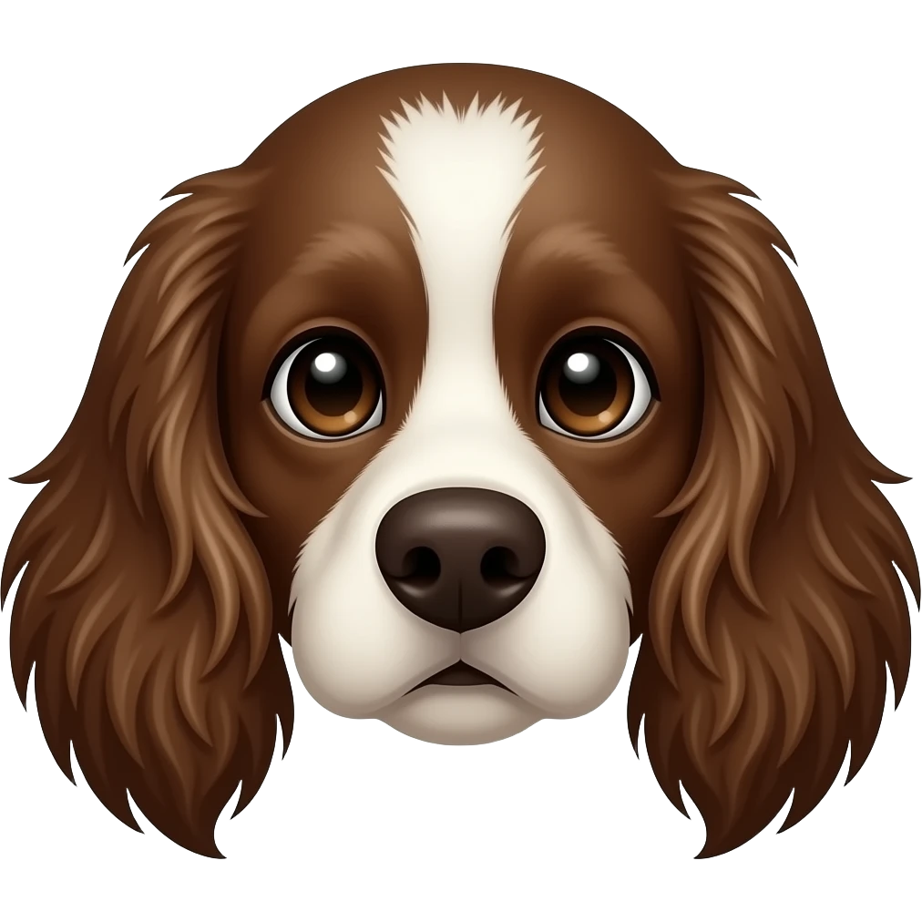 Brown springer spaniel face emoji