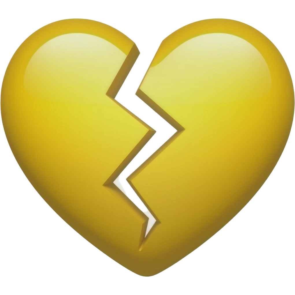 Broken yellow heart emoji
