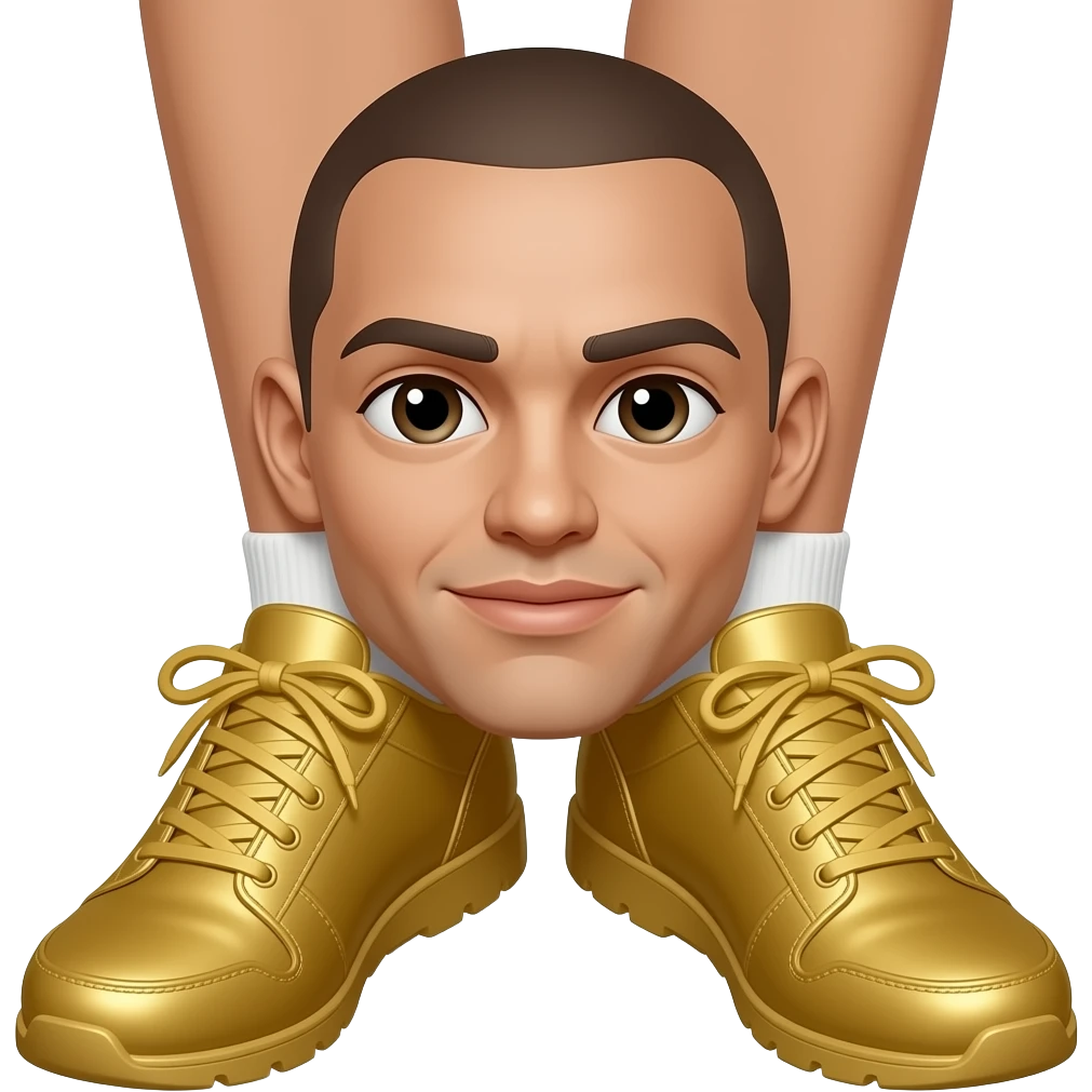 track and field athlete with gold shoes emoji
