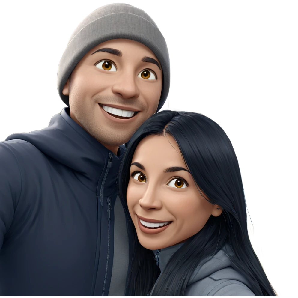 happy couple outdoors together emoji