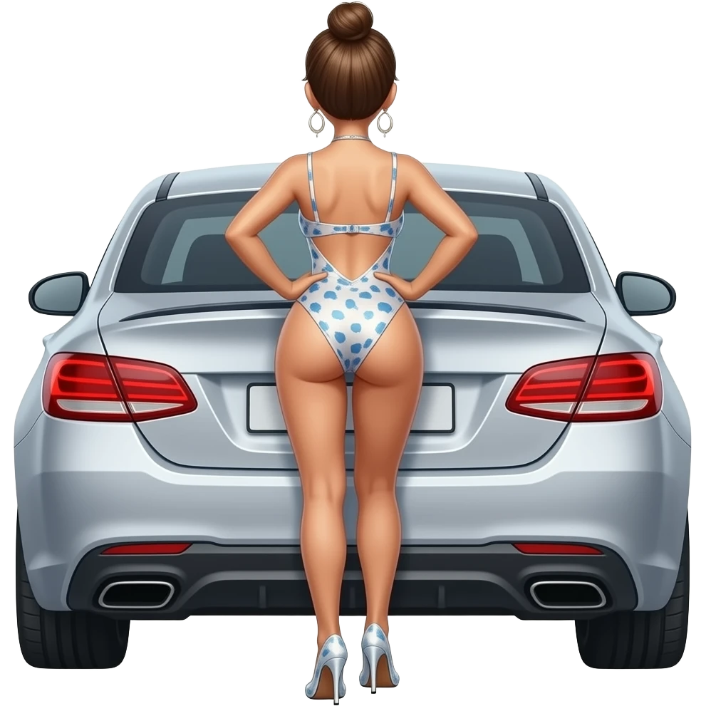 twerking from behind on car emoji