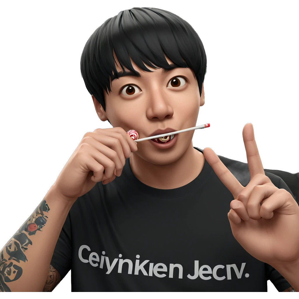 boy with lollipop and tattoos emoji