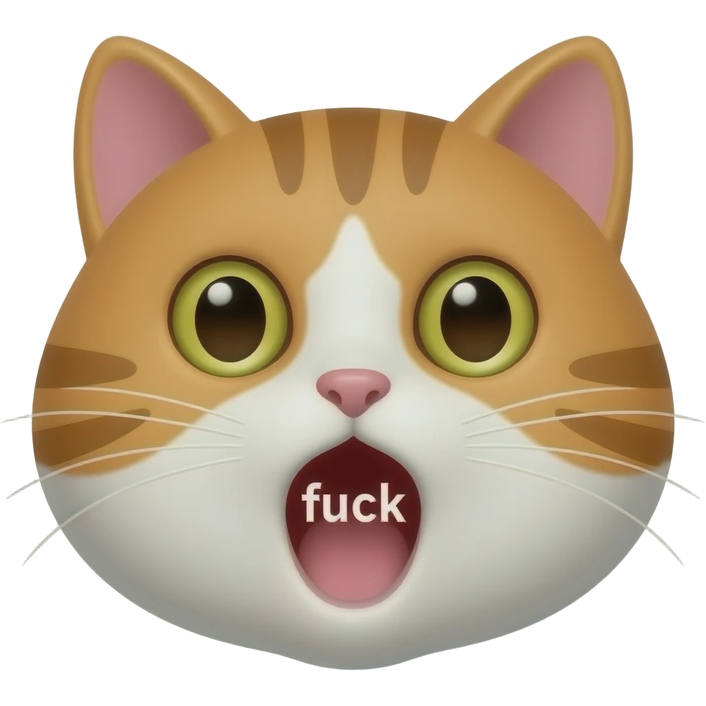 Cat saying fuck emoji