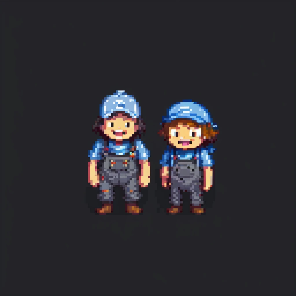 Craig and Smokey from Friday, pixel art style, both laughing, simple background emoji