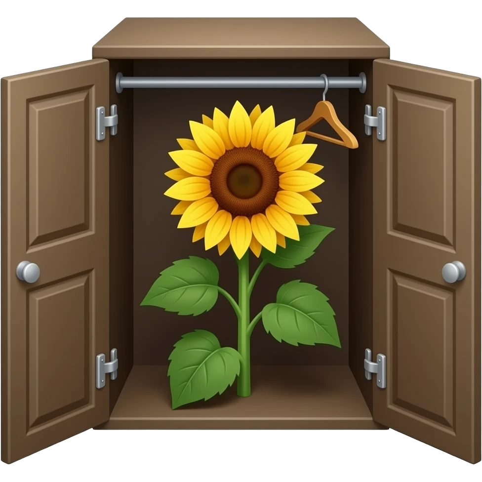 a sunflower in a dark closet emoji