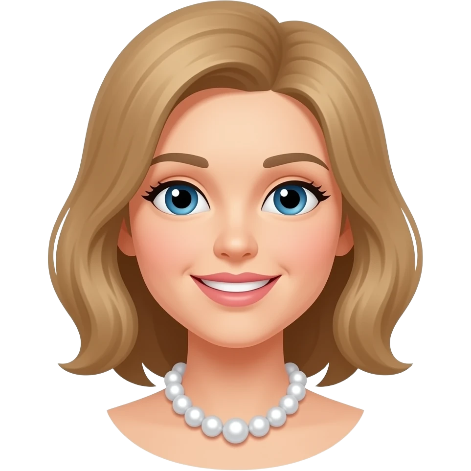 Woman pearl necklace that is cum emoji