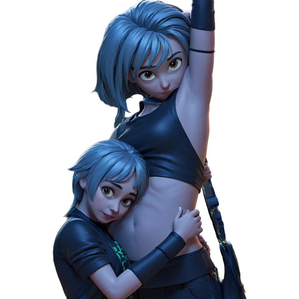girls in a playful embrace emoji