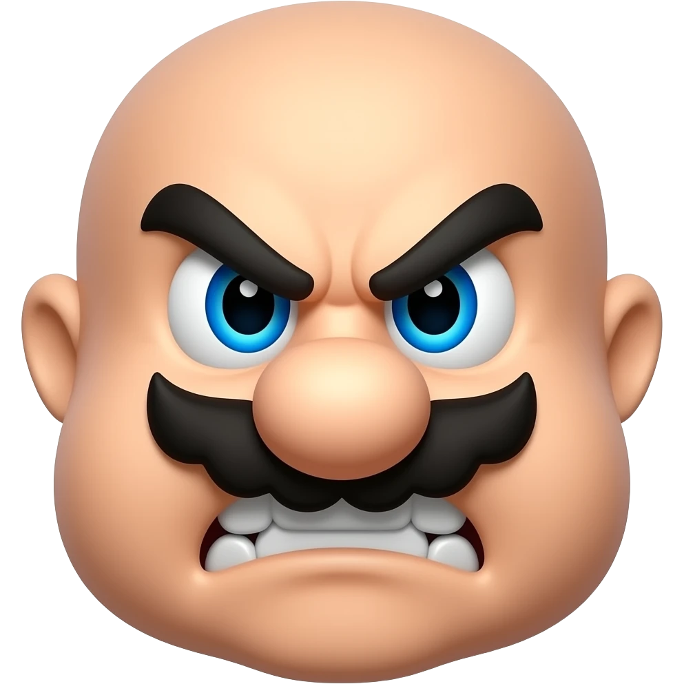 super mario bros angry face 3d emoji