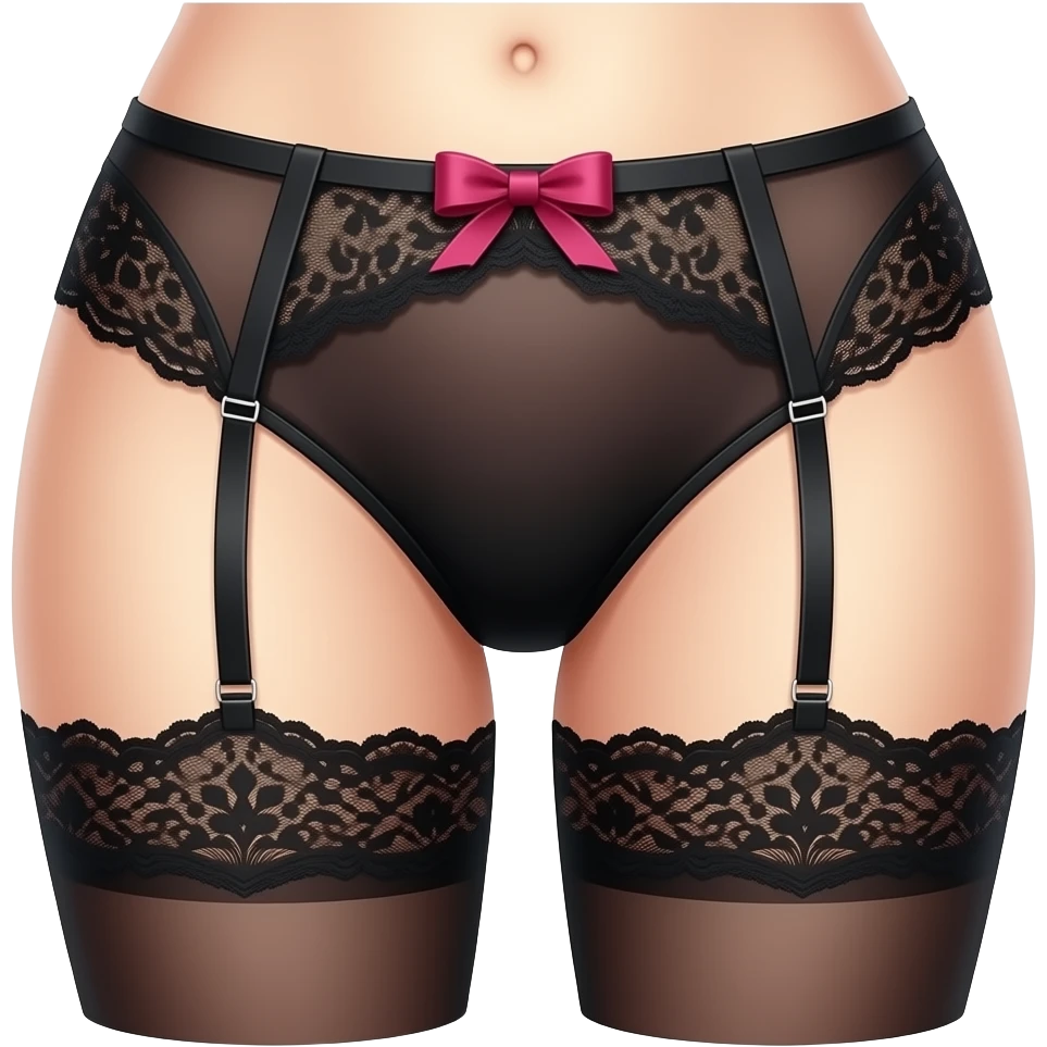 Sexy lingerie and panty with stockings emoji