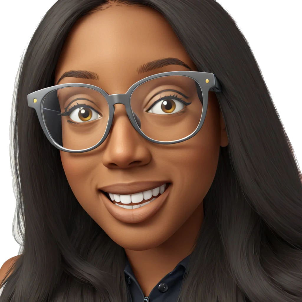 smiling girl with glasses portrait emoji