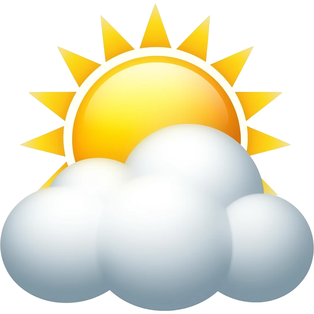 sun shinning from behind cloud carton style without background emoji