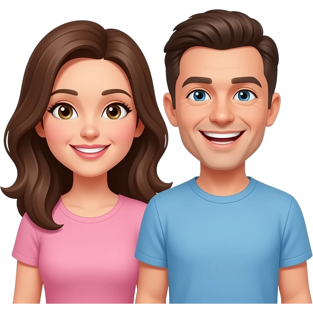 frau mit den mittellangen brauen haaren steht neben einem lachendem emoji emoji