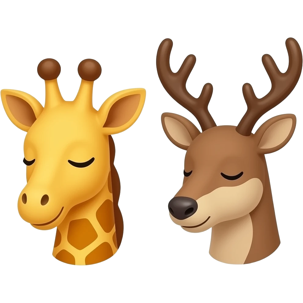 Einfacher Giraffenkopf und Elchkopf schlafen beide ein emoji