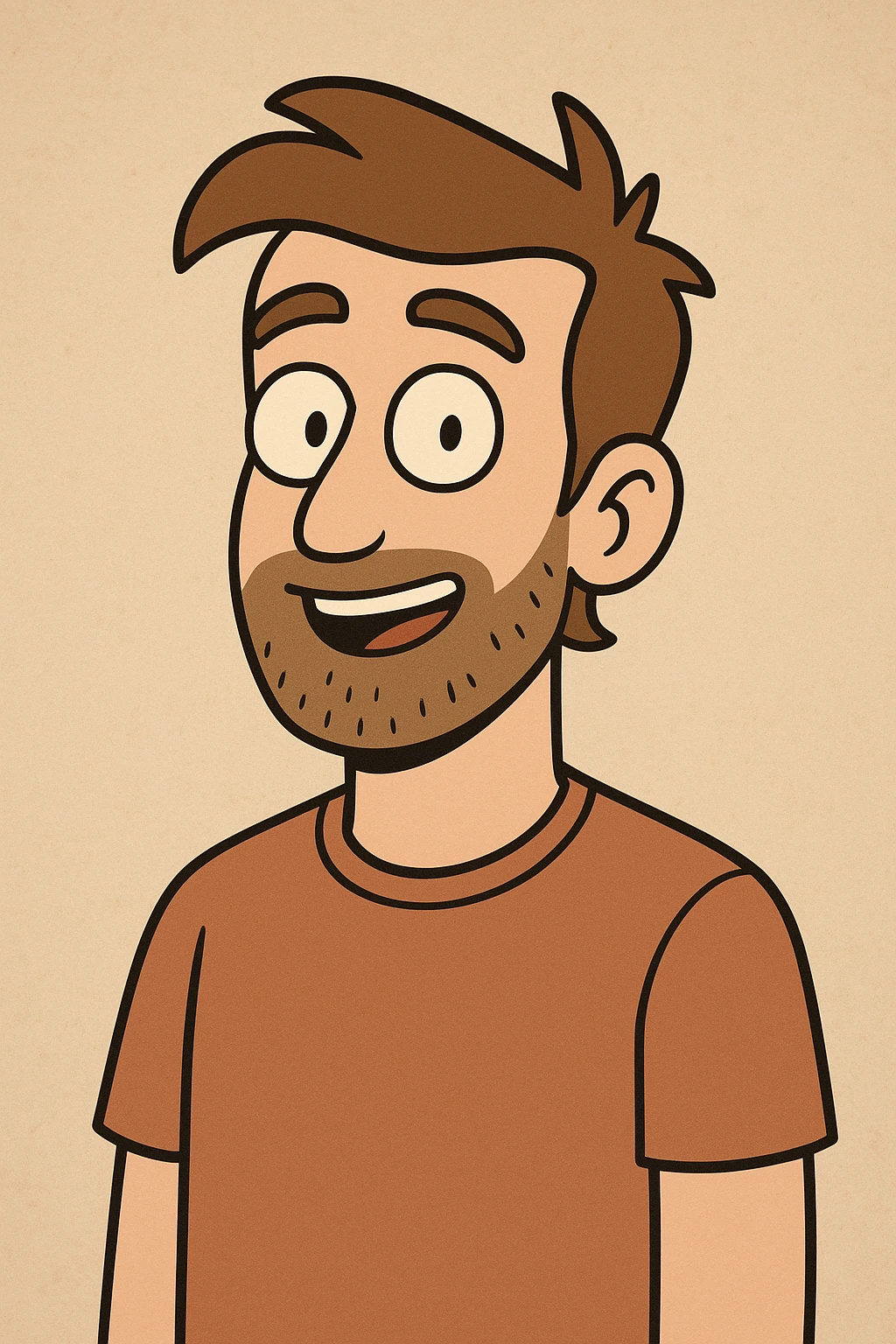a brown haired man with a little bit of a beard, cartoon style emoji
