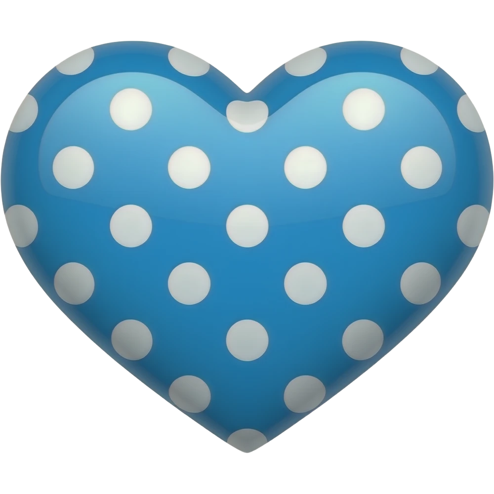 Polka dot heart emoji in blue emoji