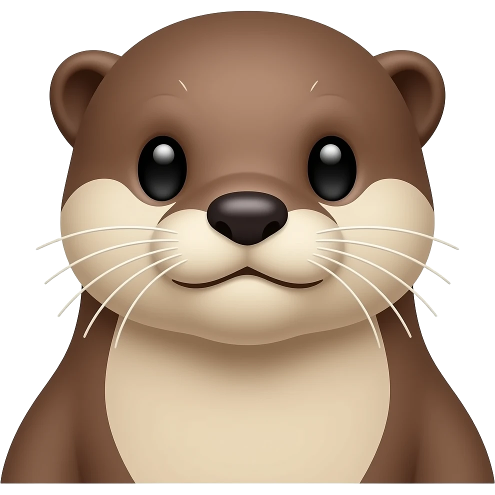 dark brown otter head and shoulders emoji
