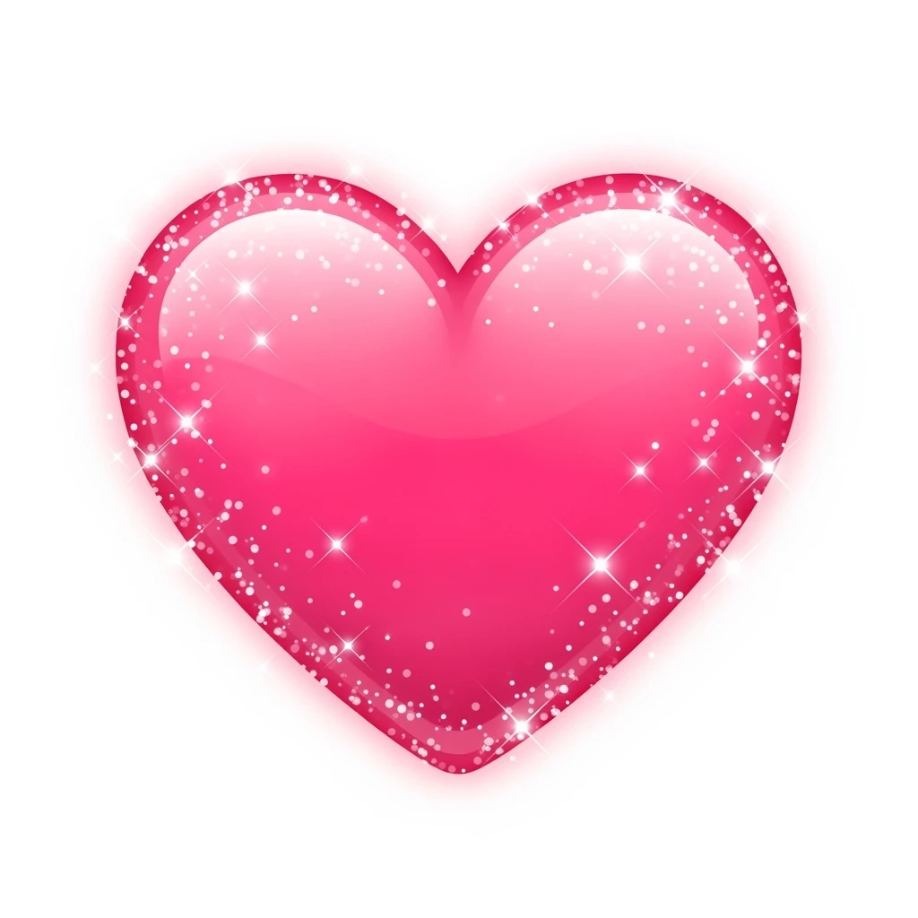 pink heart emoji, cute, shiny, with sparkles emoji