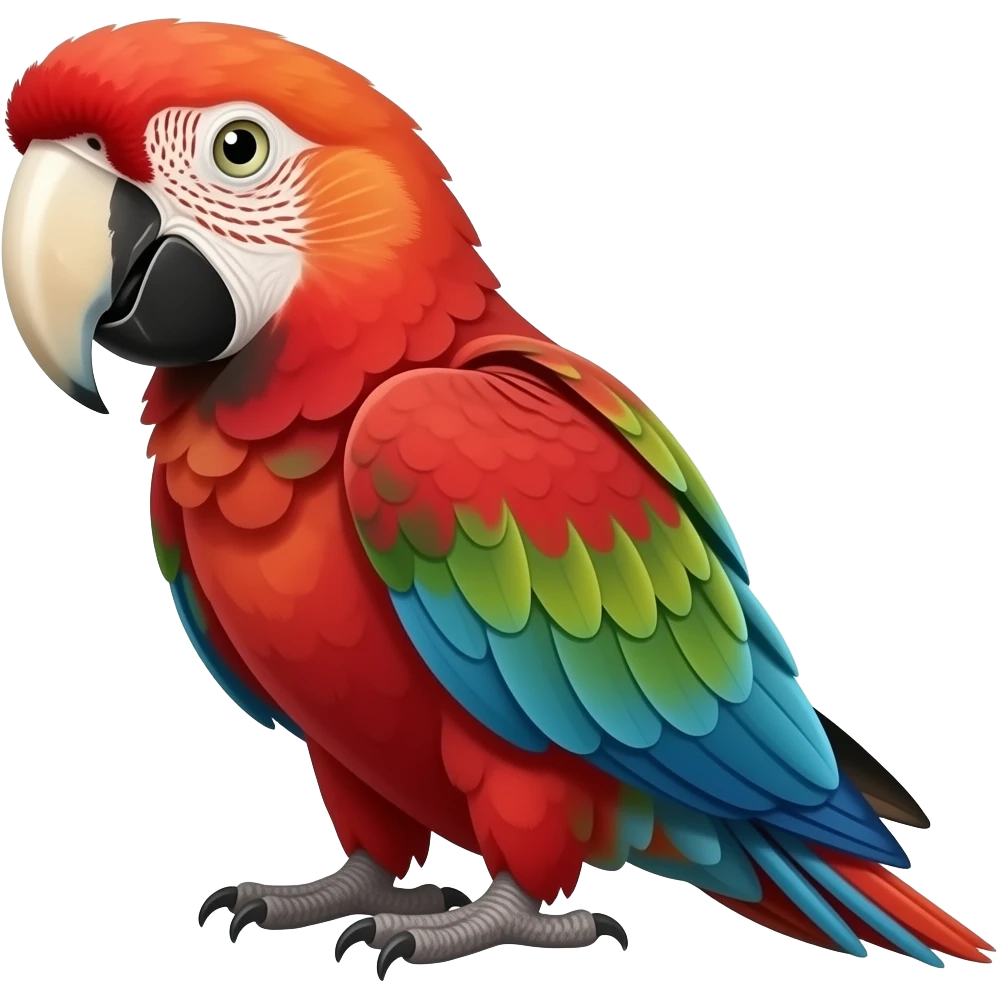Red and green macaw emoji