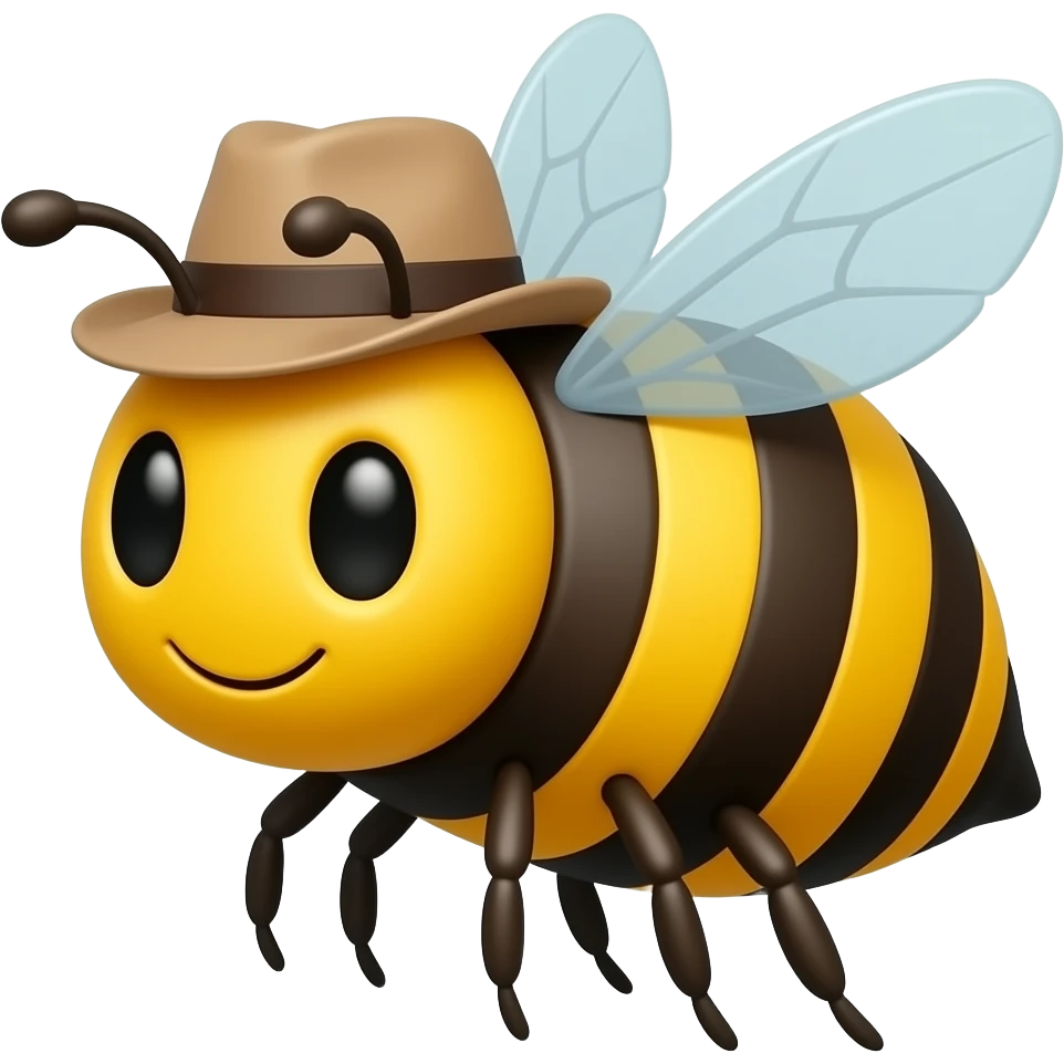 bee with hat emoji