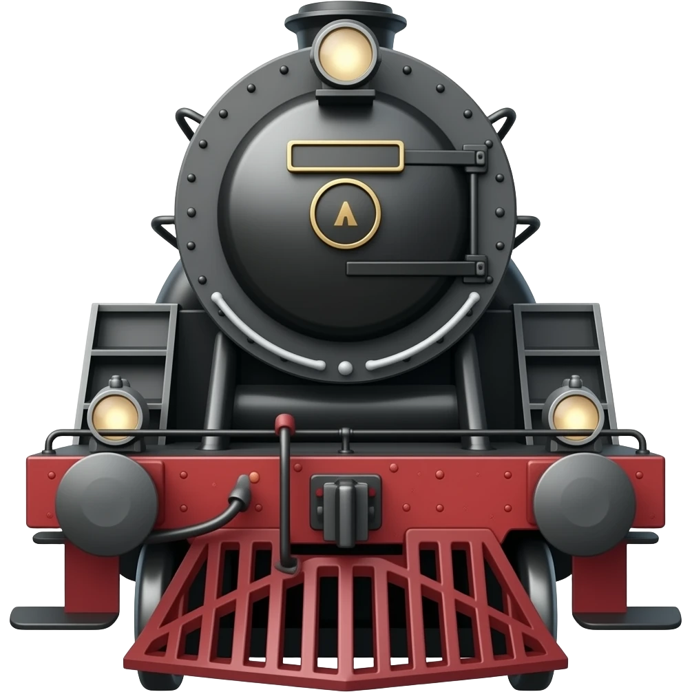 Maroon steam train emoji style front view emoji