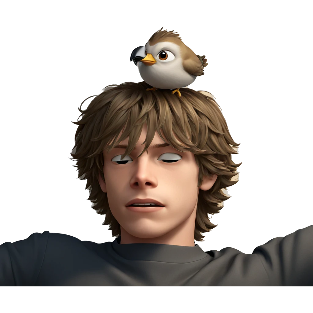 boy with bird on head emoji