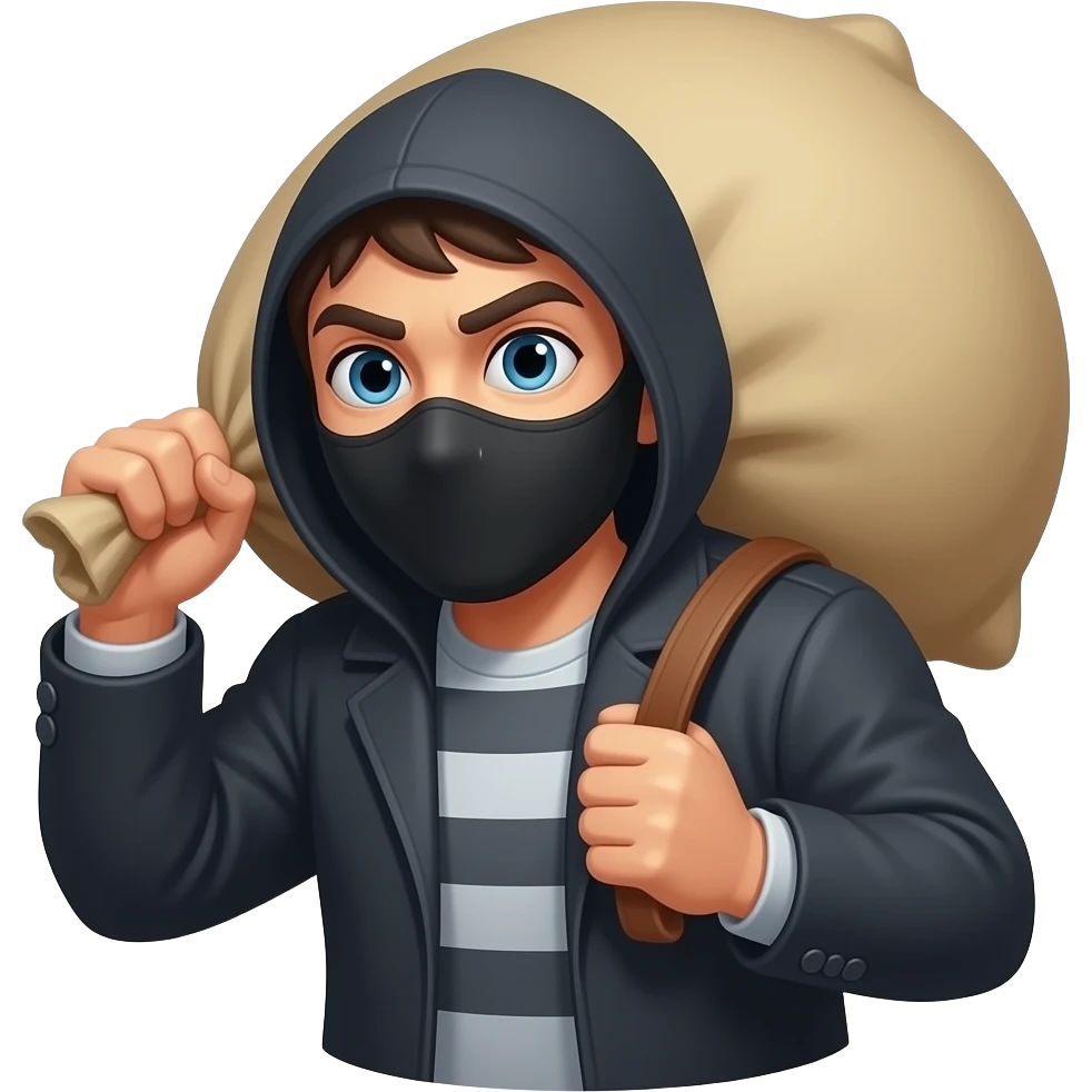 Pencuri bawa karung emoji