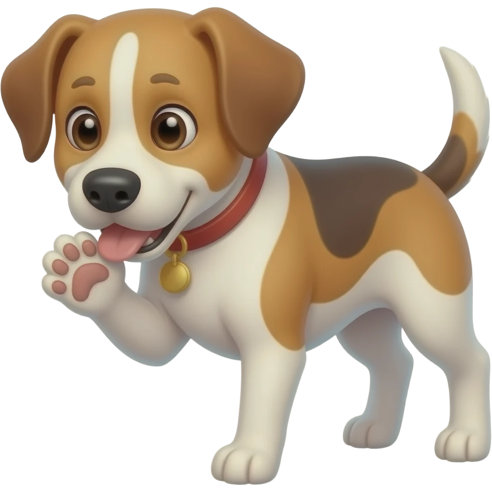 A dog eating human toe s emoji