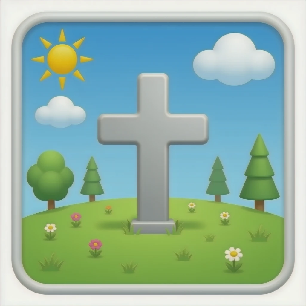 lapida con cruz emoji