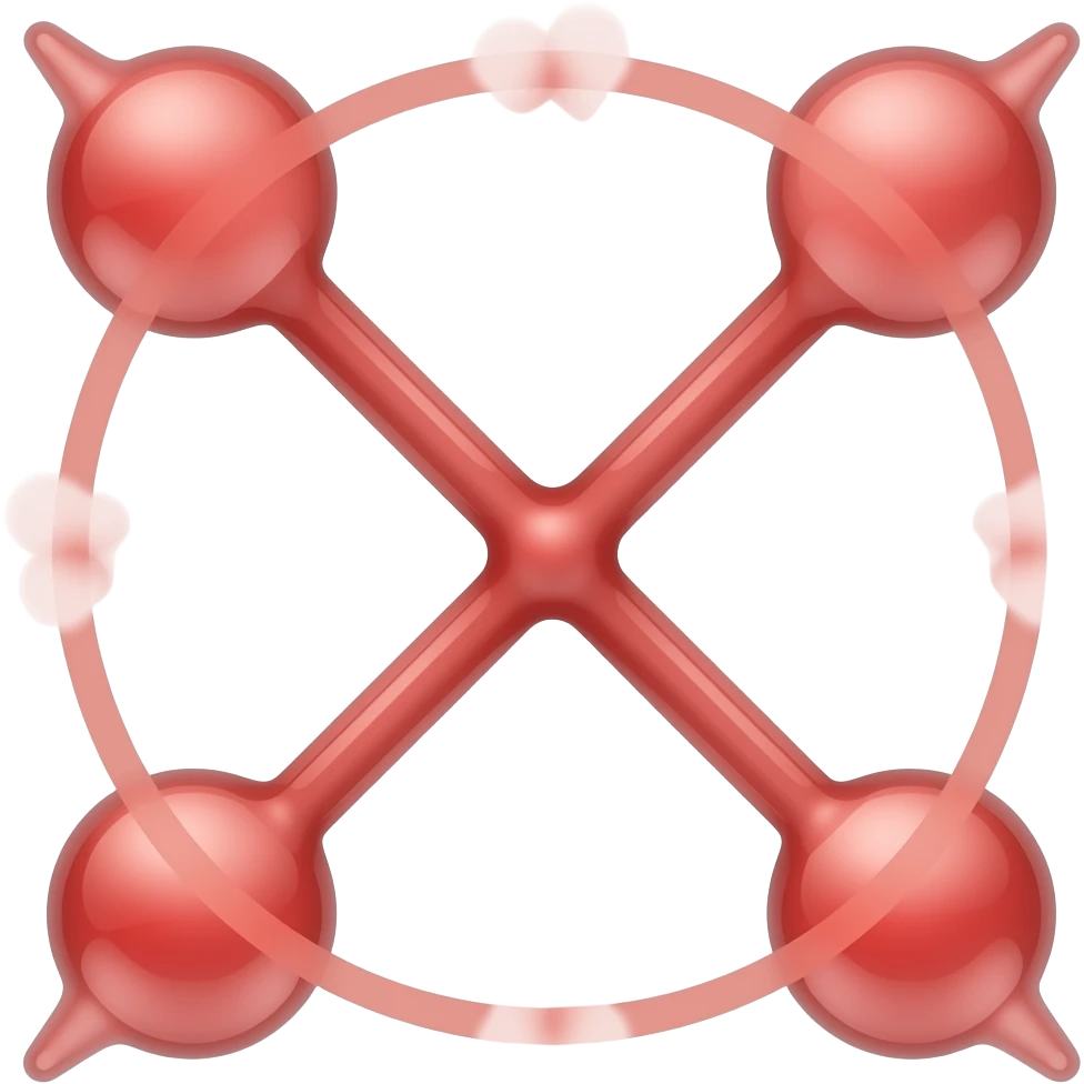 Light Red circle with X arrow on end points of X emoji