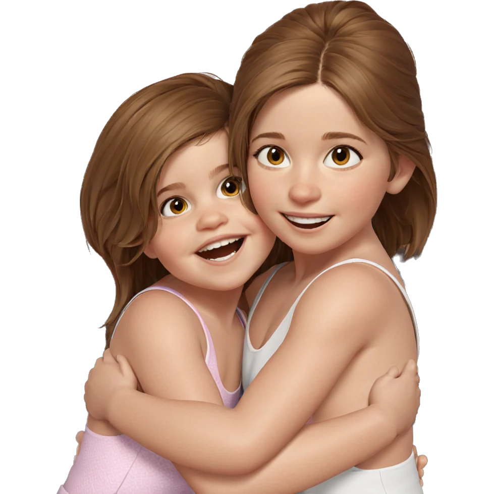 happy girls hugging together emoji