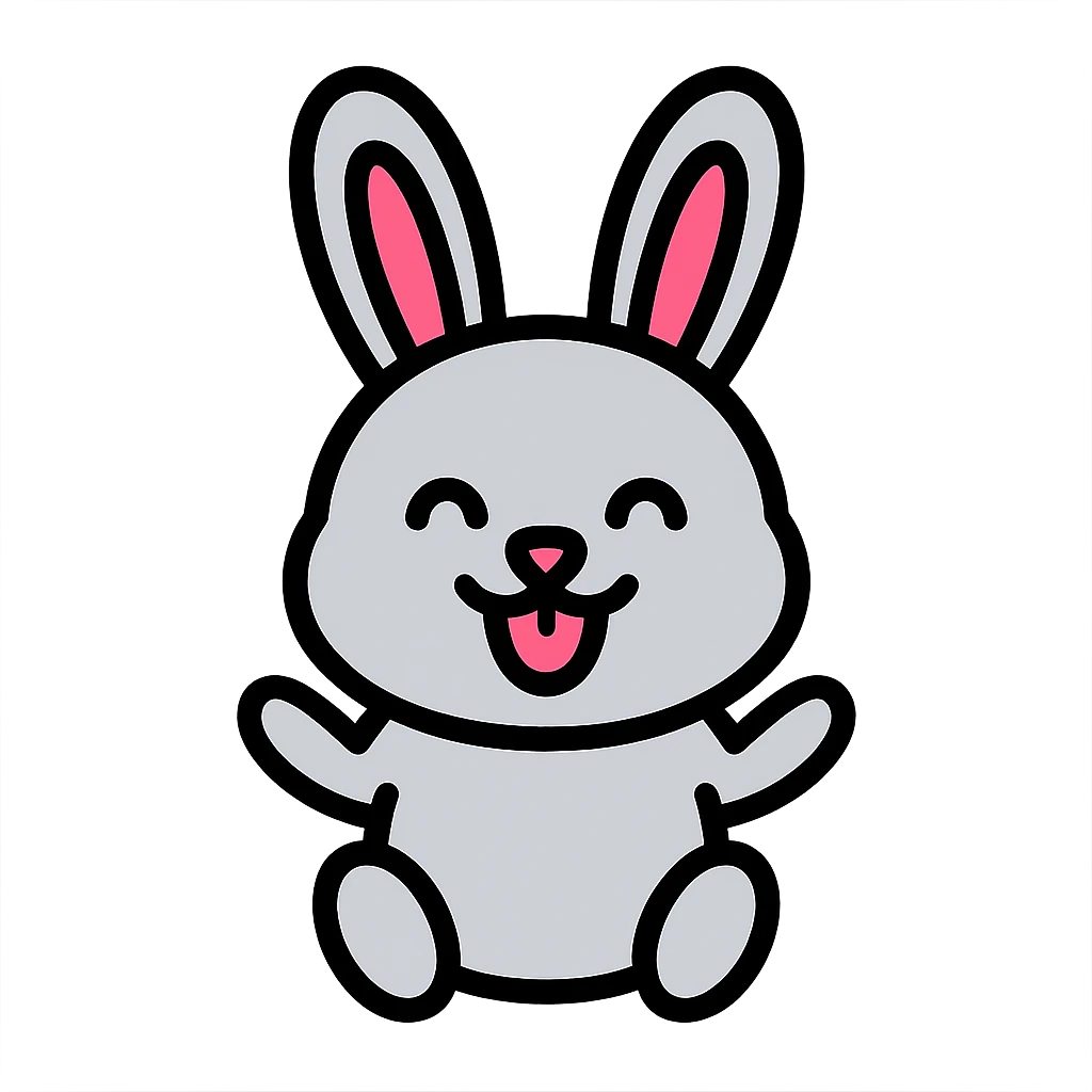 A cute and funny rabbit emoji