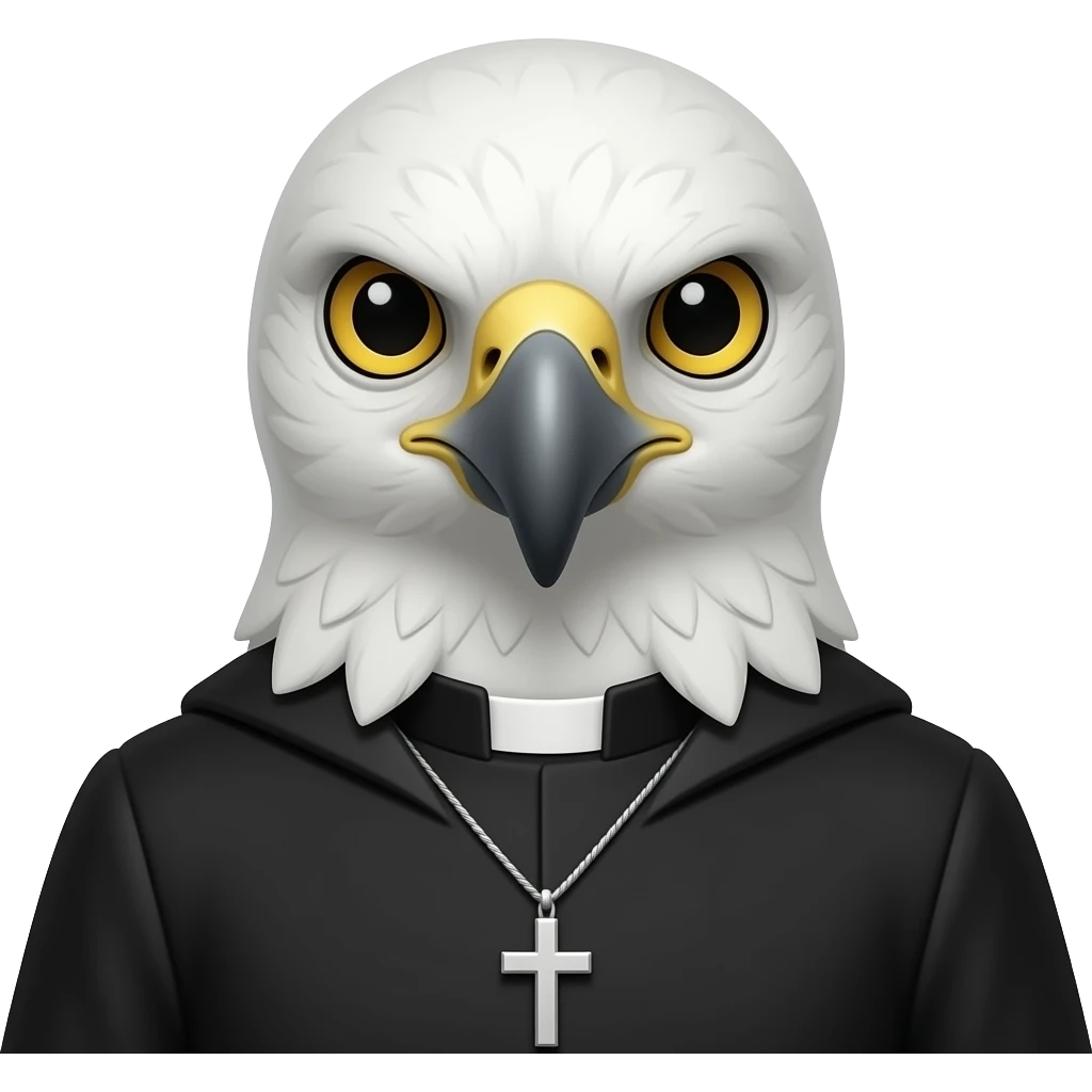 A priest with an falcon's head emoji