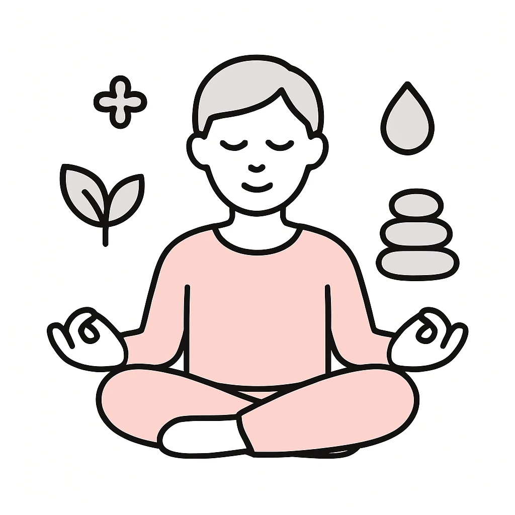 wellness theme, soft pastel colors, minimalist icon style emoji