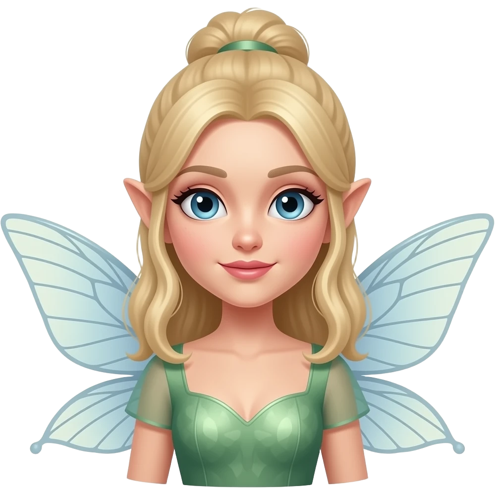 glamourous fairy face and wings sticking out emoji