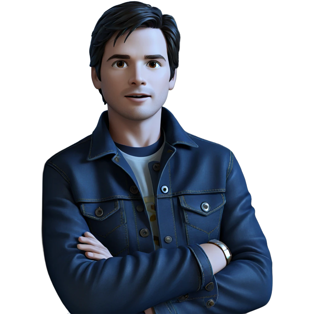 stylish boy with denim jacket emoji