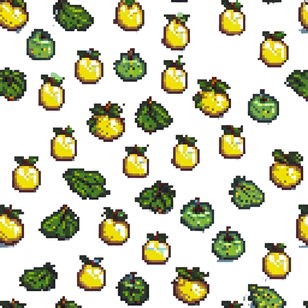yuzu fruit, pixel art style, simple and retro emoji