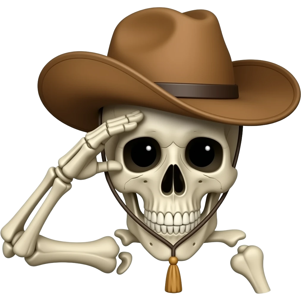 This emoji💀 with this hat🤠 and a salute like this🫡 emoji