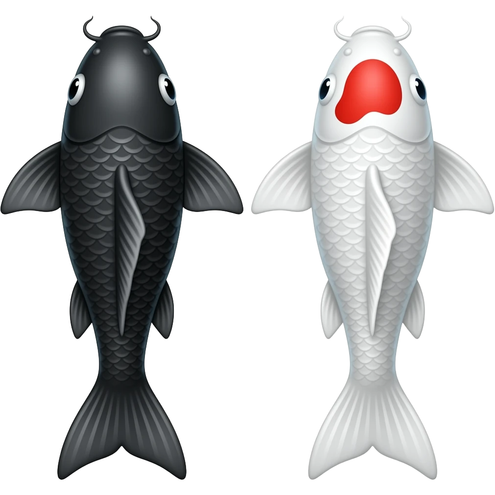 One black & one white Koi fish emoji