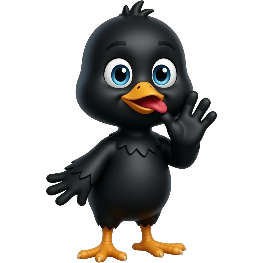 Calimero qui fait un bisou emoji